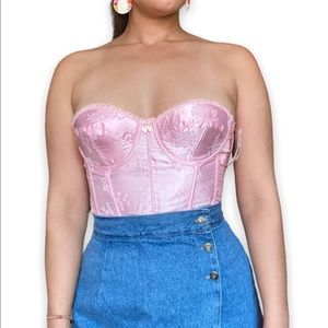NWT Vintage Pink Floral Bustier Corset Top